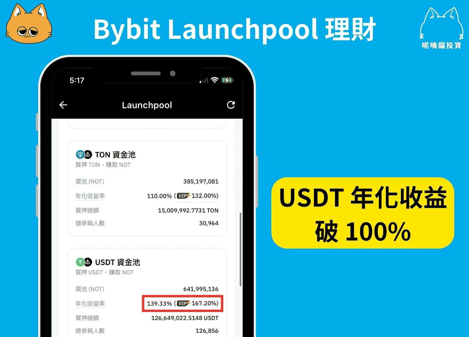 2025 最新|輸入 Bybit 推薦邀請碼【36533】享最高 30,050U 贈金 + 8 折手續費優惠 - 第11張圖 Bybit 具有高收益的 Launchpool 理財