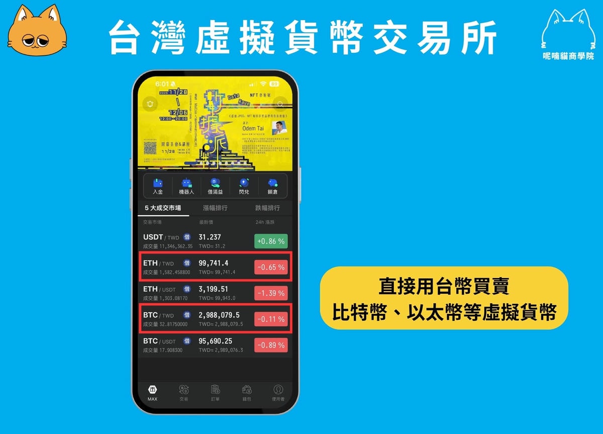 2026 台灣虛擬貨幣交易所排名Top 5｜合法平台比較＋安全性分析– 呢喃貓商學院Murmurcats