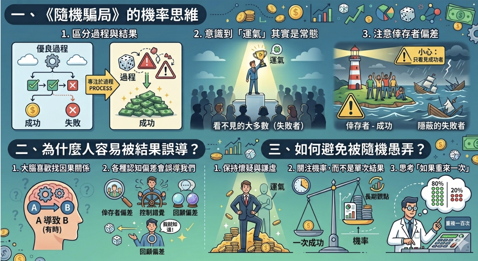 《隨機騙局》機率思維：為何投資人易被誤導？