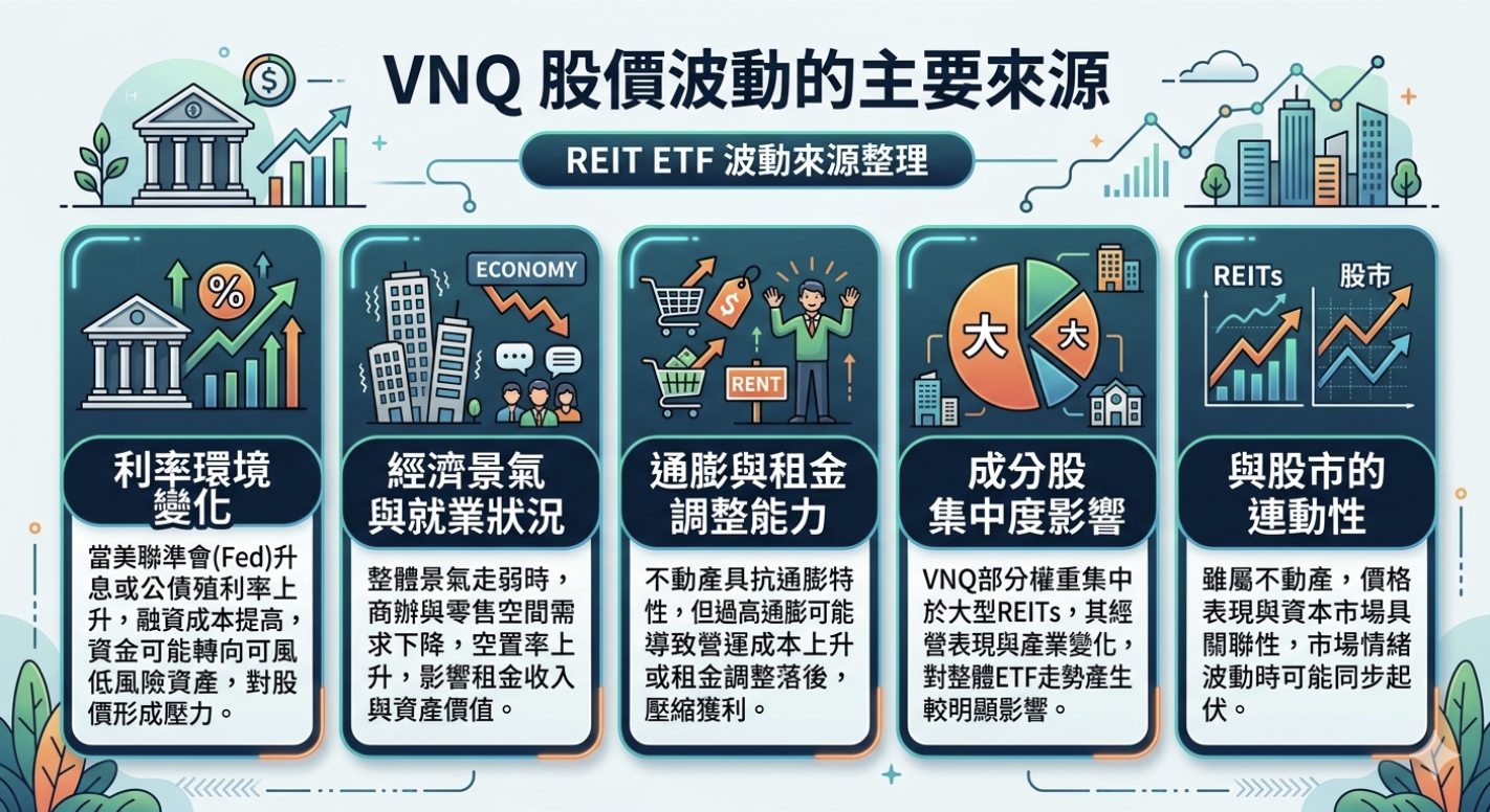 VNQ ETF全解析:REITs不動產投資邏輯、成分股配息及長期配置攻略 - 第1張圖 VNQ ETF全解析:REITs不動產投資邏輯、成分股配息及長期配置攻略