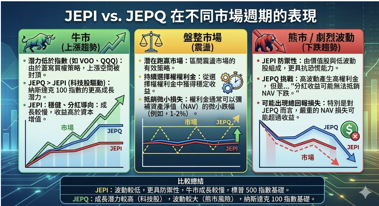 2026 JEPI vs JEPQ 完整比較：核心差異、標的配置、風險與適合投資人分析