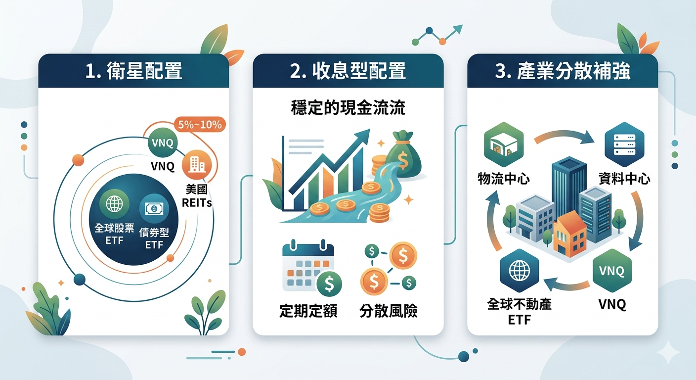 VNQ ETF全解析:REITs不動產投資邏輯、成分股配息及長期配置攻略 - 第3張圖 VNQ ETF全解析:REITs不動產投資邏輯、成分股配息及長期配置攻略