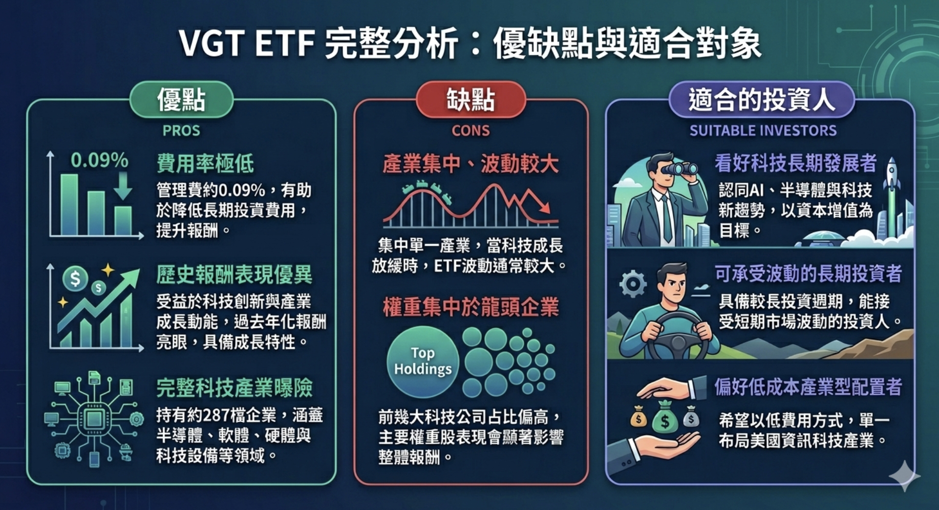 2026 VGT ETF 完整介紹：追蹤指數、成分股、配息、費用率與風險分析