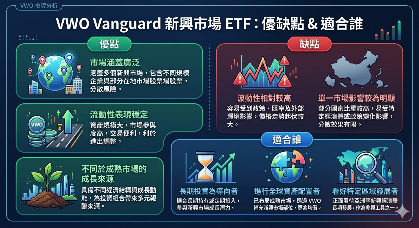2026 VWO ETF 完整指南：新興市場投資邏輯、成分股、配息與風險分析