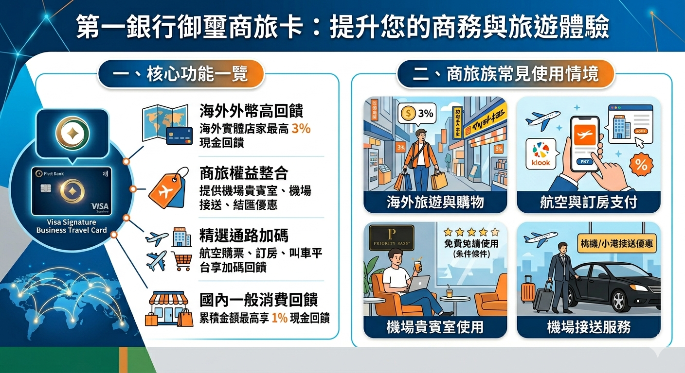 2026 第一銀行御璽商旅卡好用嗎？回饋優惠、機場權益與申辦條件總整理