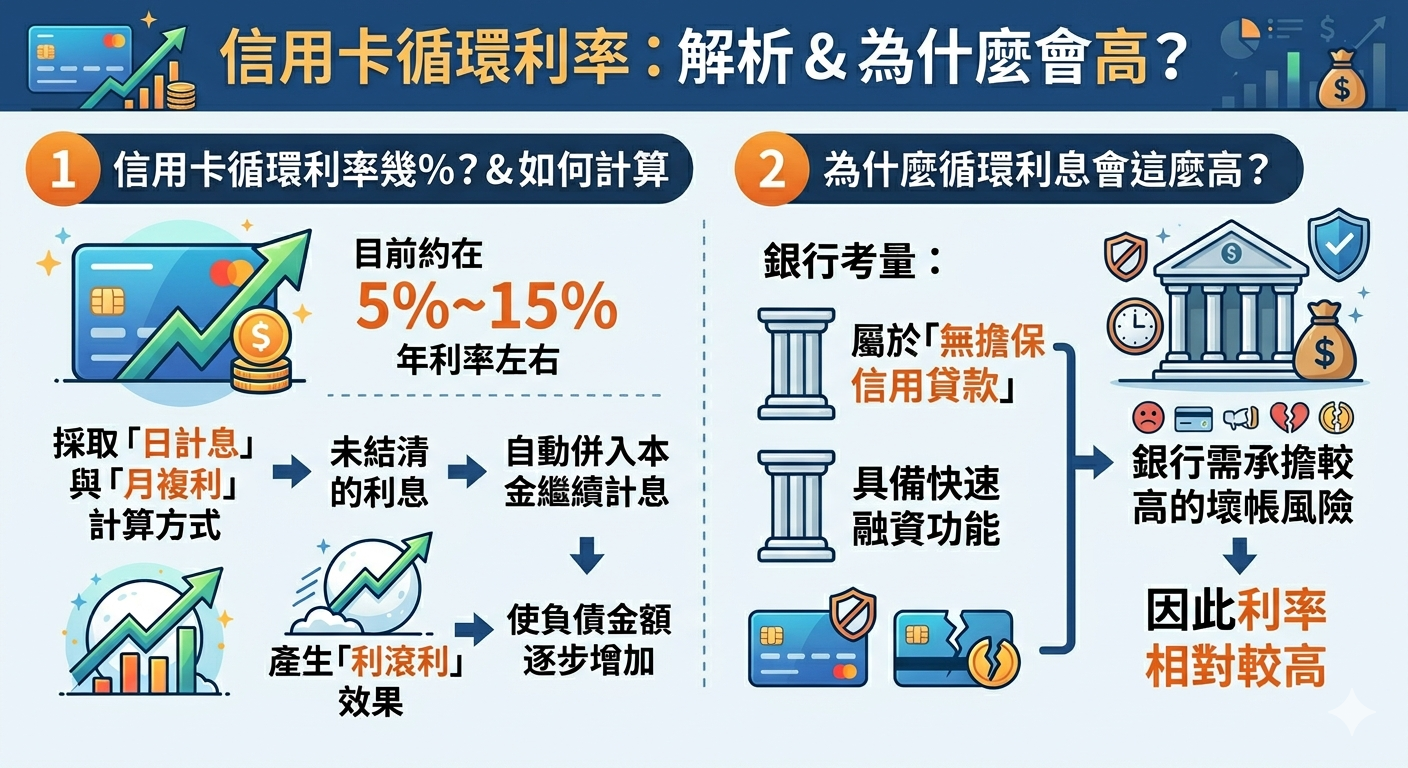 2026 信用卡循環利息怎麼算?高利率避坑全指南 - 第3張圖 2026 信用卡循環利息怎麼算?高利率避坑全指南