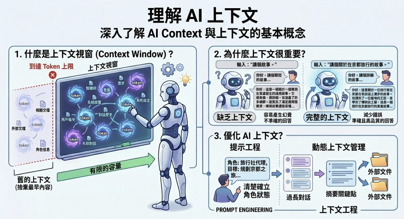 AI Context 是什麼？一次搞懂上下文、Context Window、Prompt 差異與應用