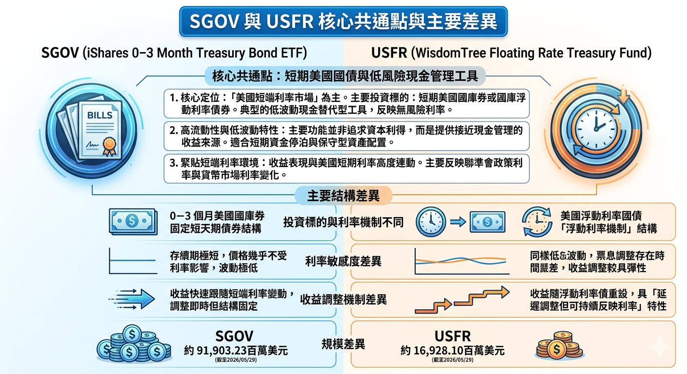 2026 SGOV vs USFR 完整比較：核心差異、費用率、升降息環境與風險分析