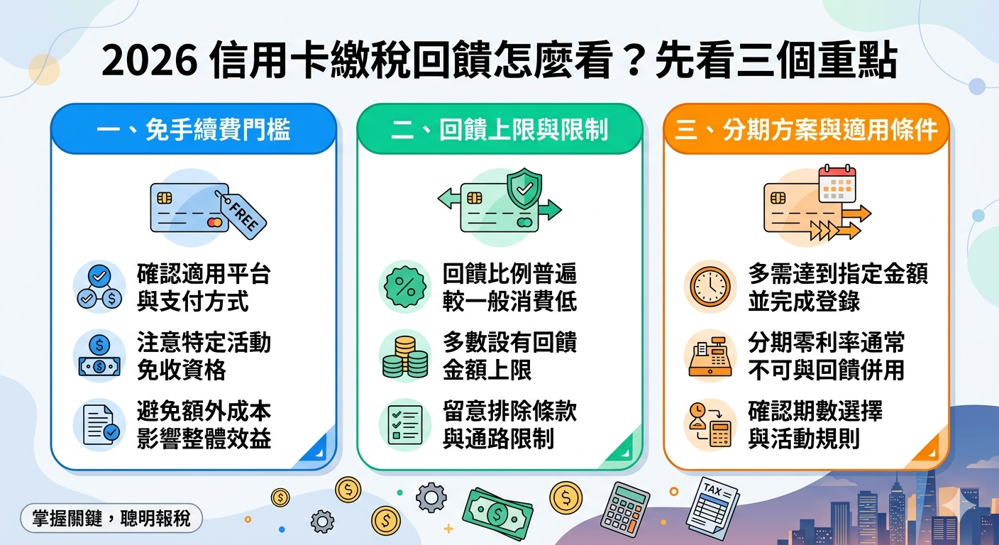 2026 信用卡繳稅回饋怎麼看？先看三個重點稅目、手續費、分期一次算清