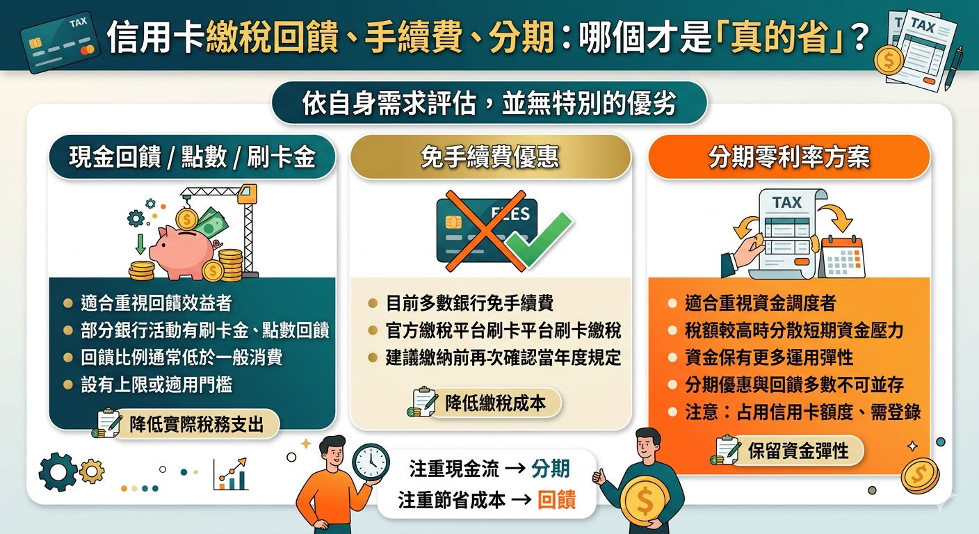 2026 信用卡繳稅回饋怎麼看？先看三個重點稅目、手續費、分期一次算清
