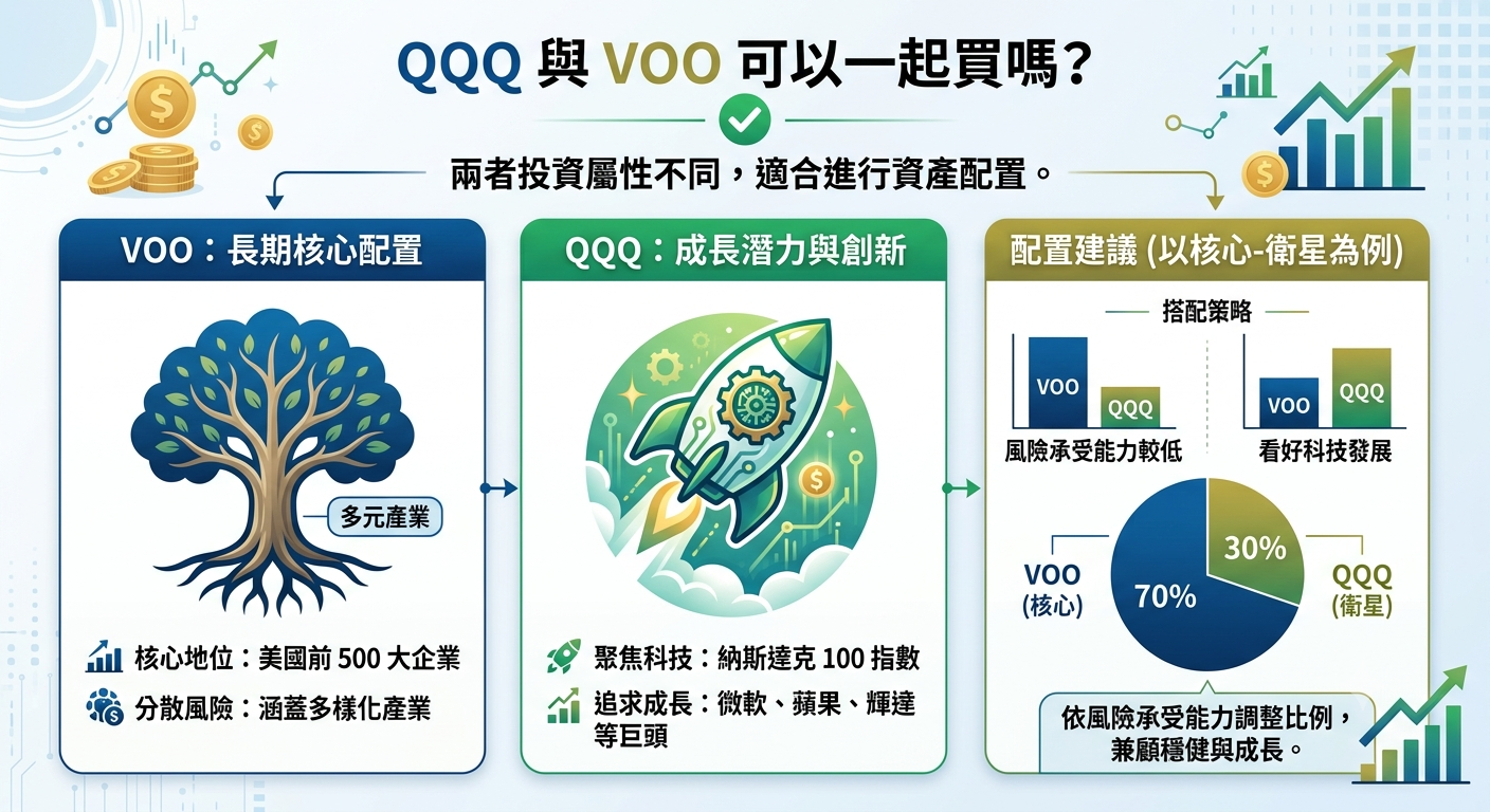 QQQ vs VOO 怎麼選？差異、報酬、波動與適合族群一次看懂