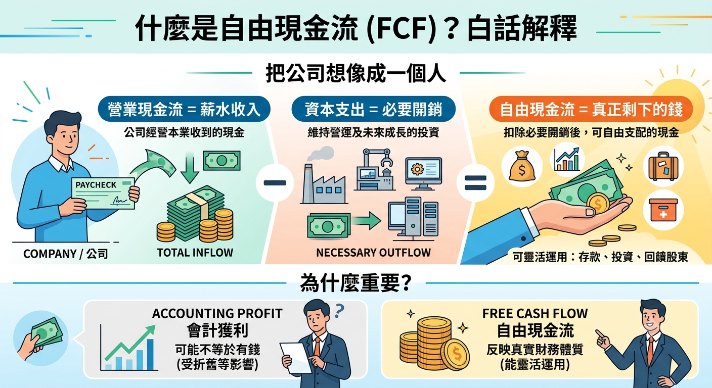 自由現金流完整解析：白話解釋公式、用途與常見誤區