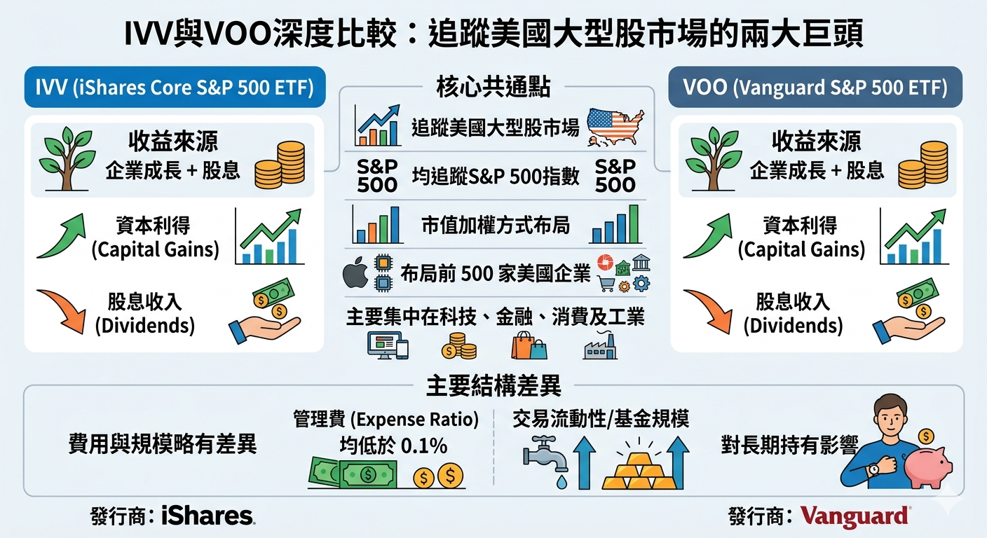 2026 IVV vs VOO 全面比較：產品差異、持股結構、績效表現及投資適配分析