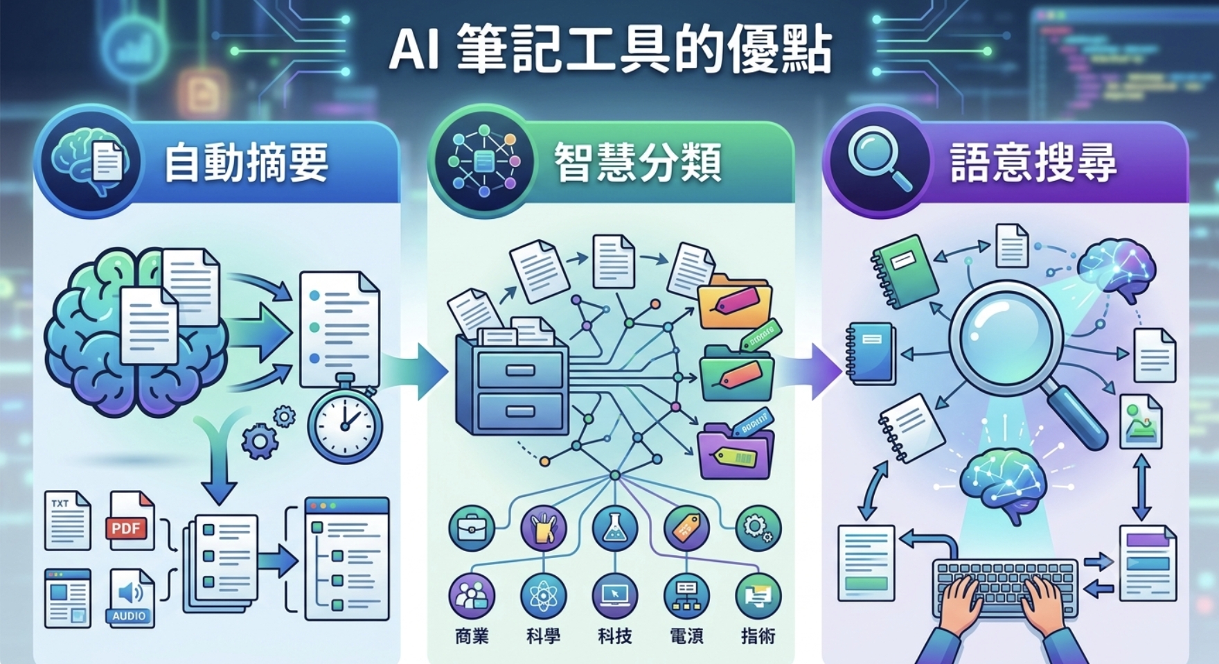 2026 AI 筆記工具推薦:NotebookLM、Notion AI、Obsidian 怎麼選?讀書會議研究寫作全情境指南 - 第5張圖 2026 AI 筆記工具推薦:NotebookLM、Notion AI、Obsidian 怎麼選?讀書會議研究寫作全情境指南