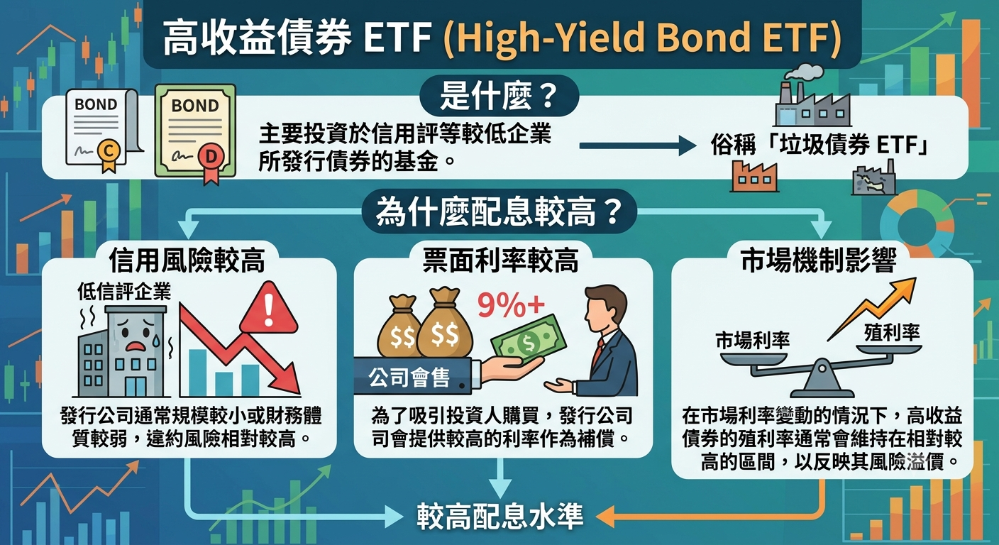 高收益債券 ETF 是什麼?缺點、風險與適合投資人完整說明 - 第1張圖 高收益債券 ETF 是什麼?缺點、風險與適合投資人完整說明