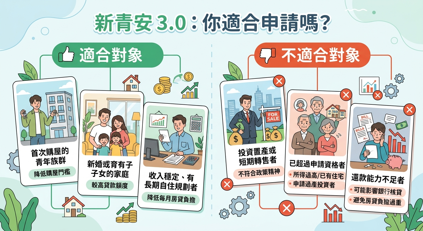 新青安 3.0 是什麼?完整解析申請資格、貸款額度、利率與新舊制度差異 - 第3張圖 新青安 3.0 是什麼?完整解析申請資格、貸款額度、利率與新舊制度差異