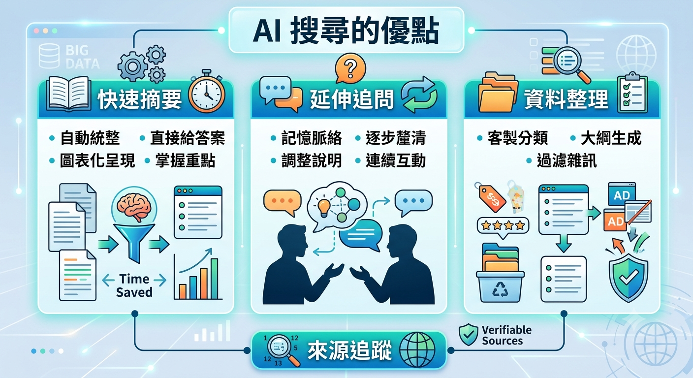 AI 搜尋引擎是什麼?和 Google 搜尋差在哪?2026 完整比較與推薦清單 - 第9張圖 AI 搜尋引擎是什麼?和 Google 搜尋差在哪?2026 完整比較與推薦清單