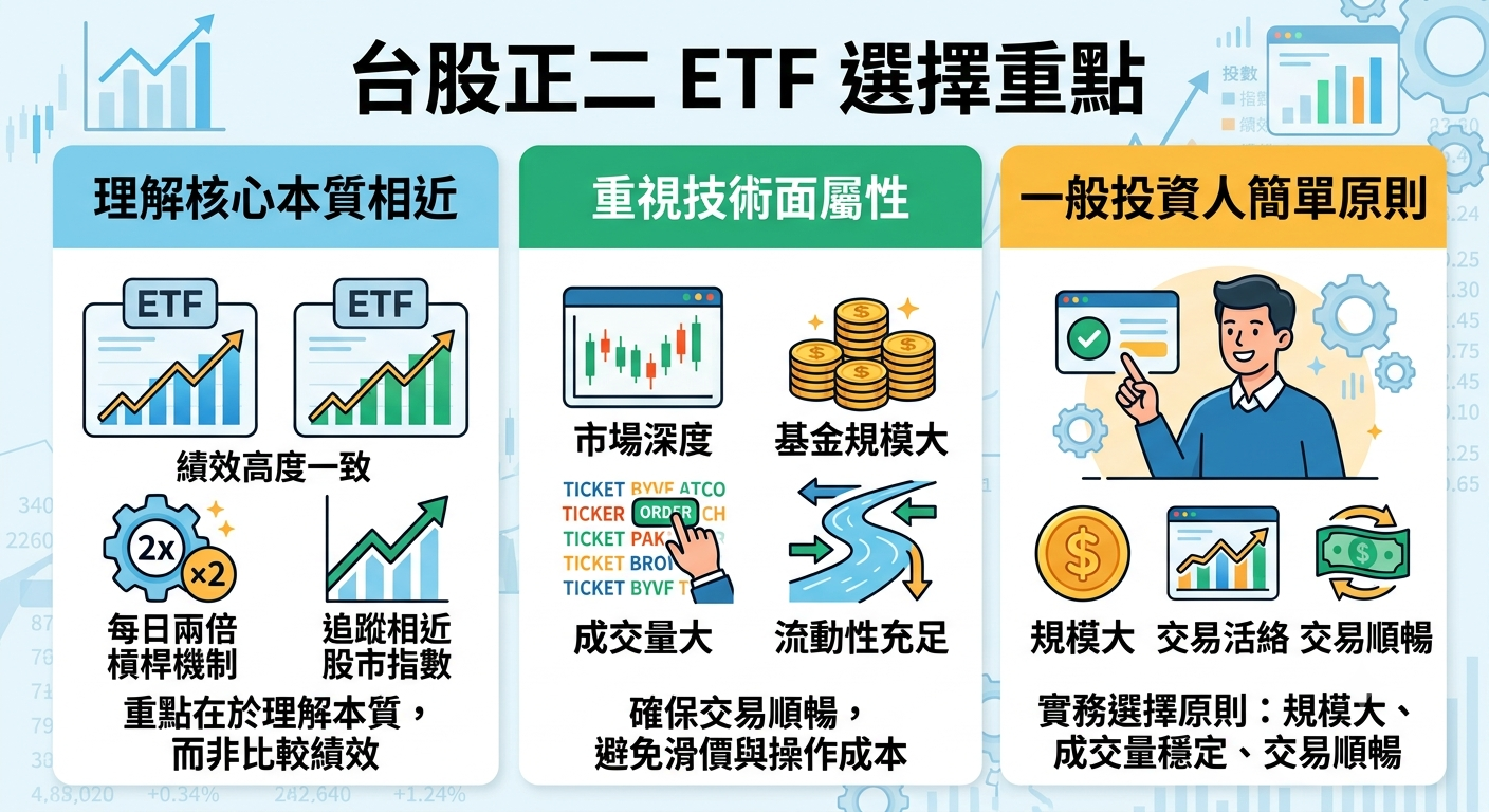 台股正二 ETF 是什麼？0050正2、00631L、00675L、00685L 比較分析與選擇建議