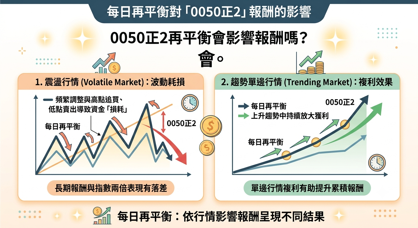 0050正2再平衡是什麼?一次搞懂每日再平衡原理、報酬影響與投資風險 - 第2張圖 0050正2再平衡是什麼?一次搞懂每日再平衡原理、報酬影響與投資風險